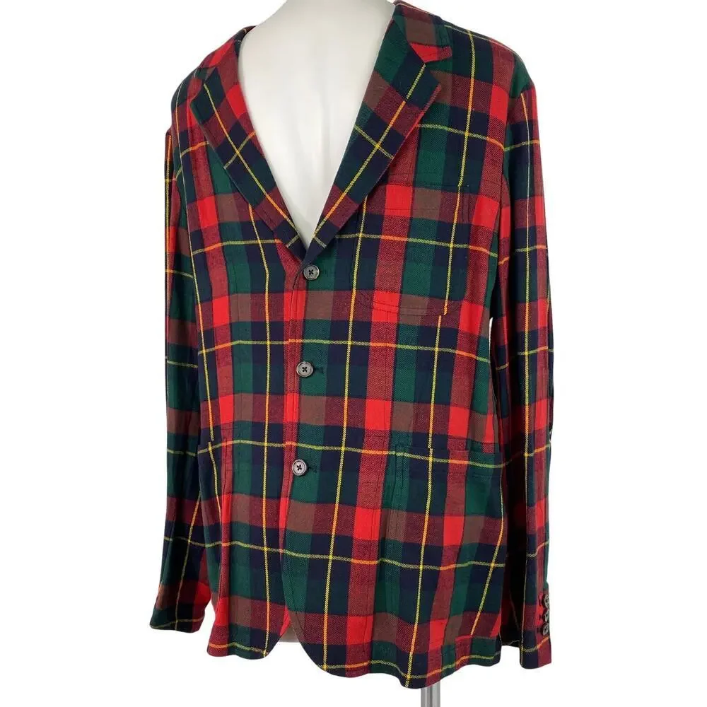 Polo Ralph Lauren Blazer Jacket Plaid Cotton Ultra Lightweight Men's Size XL